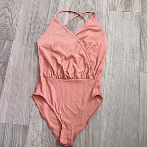 Buckle criss cross bodysuit